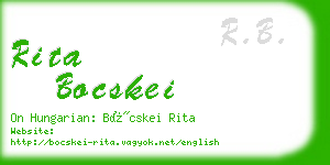 rita bocskei business card